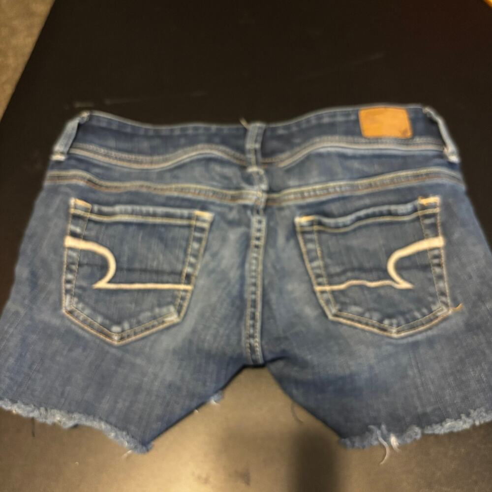 American Eagle Original Boot Stretch Denim Cutoff Shorts Womens Size 0 - Picture 7 of 7